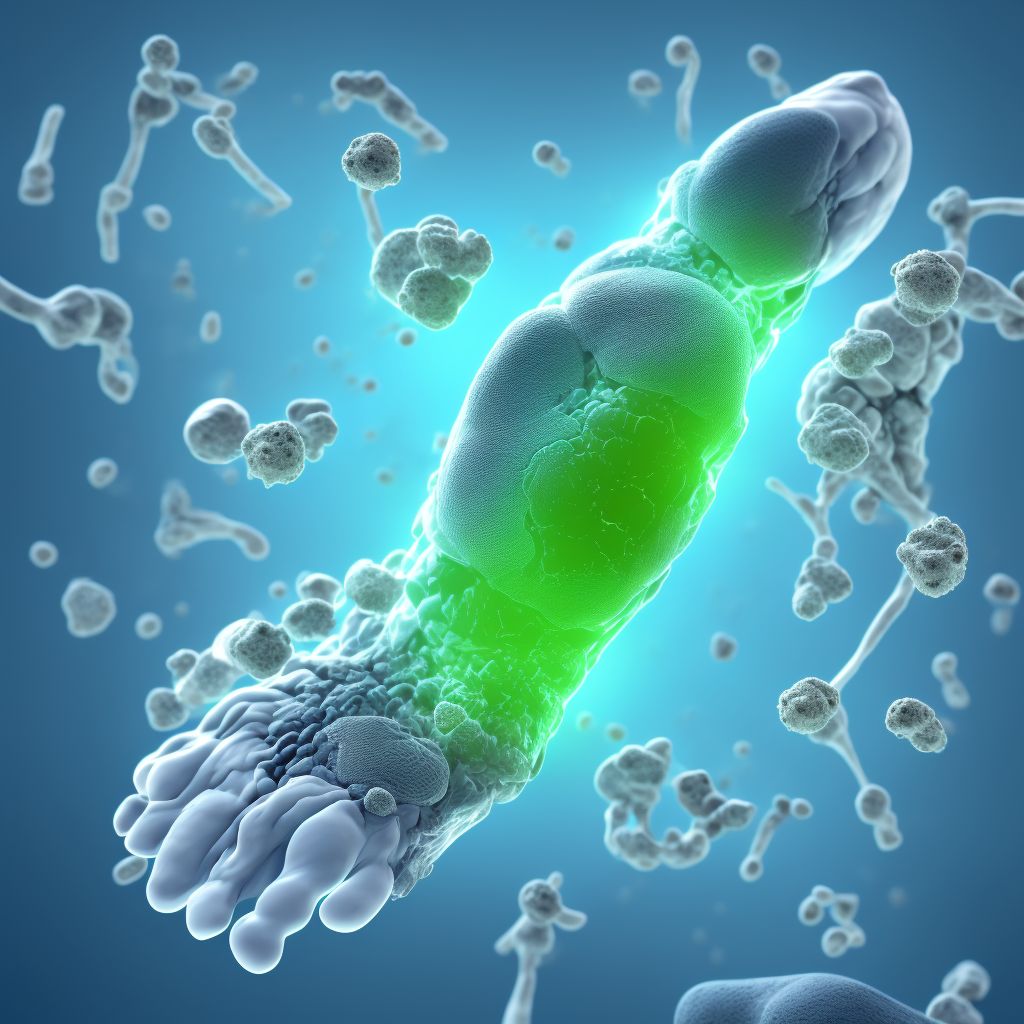 Lead-induced gout, left ankle and foot digital illustration