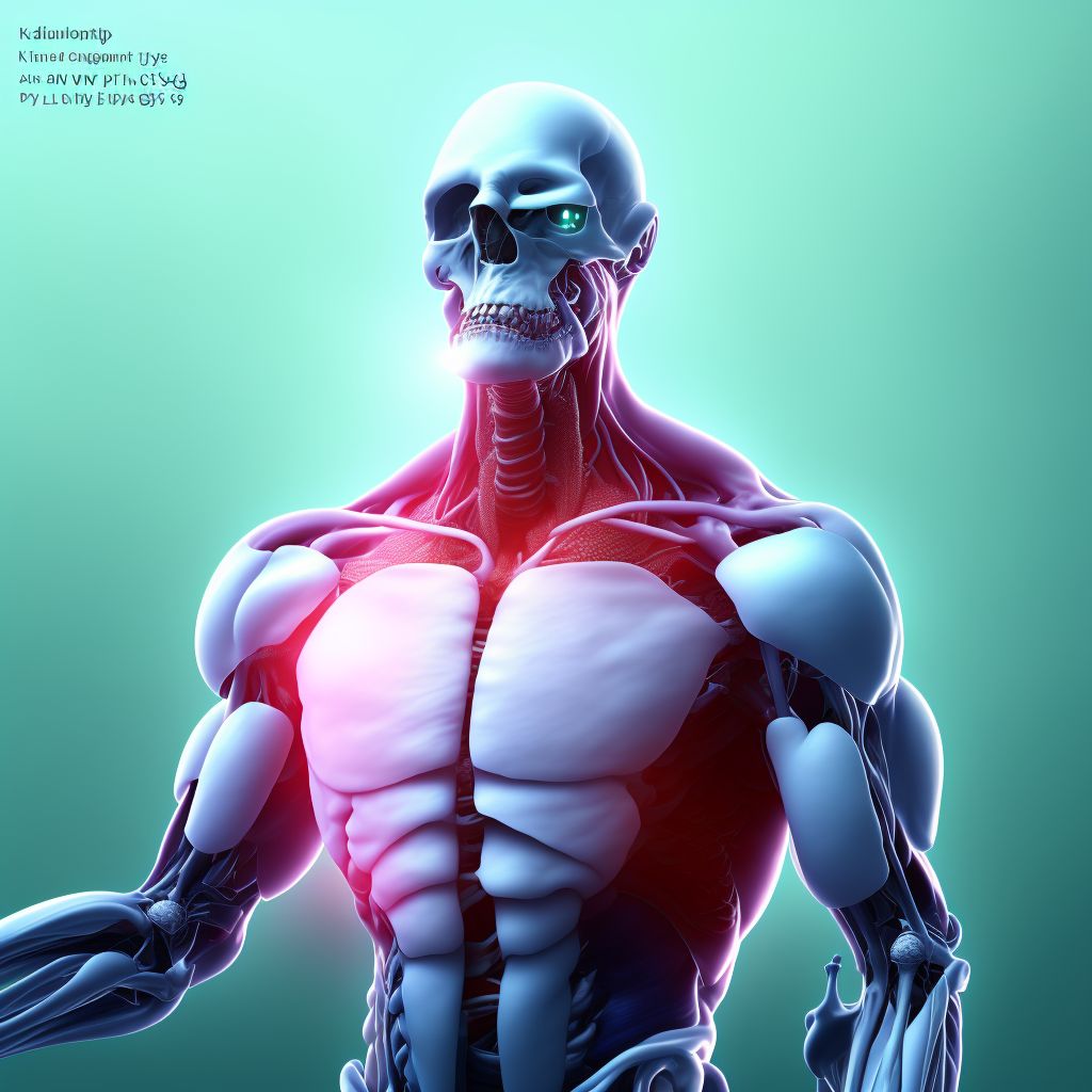 Gout due to renal impairment, right shoulder digital illustration