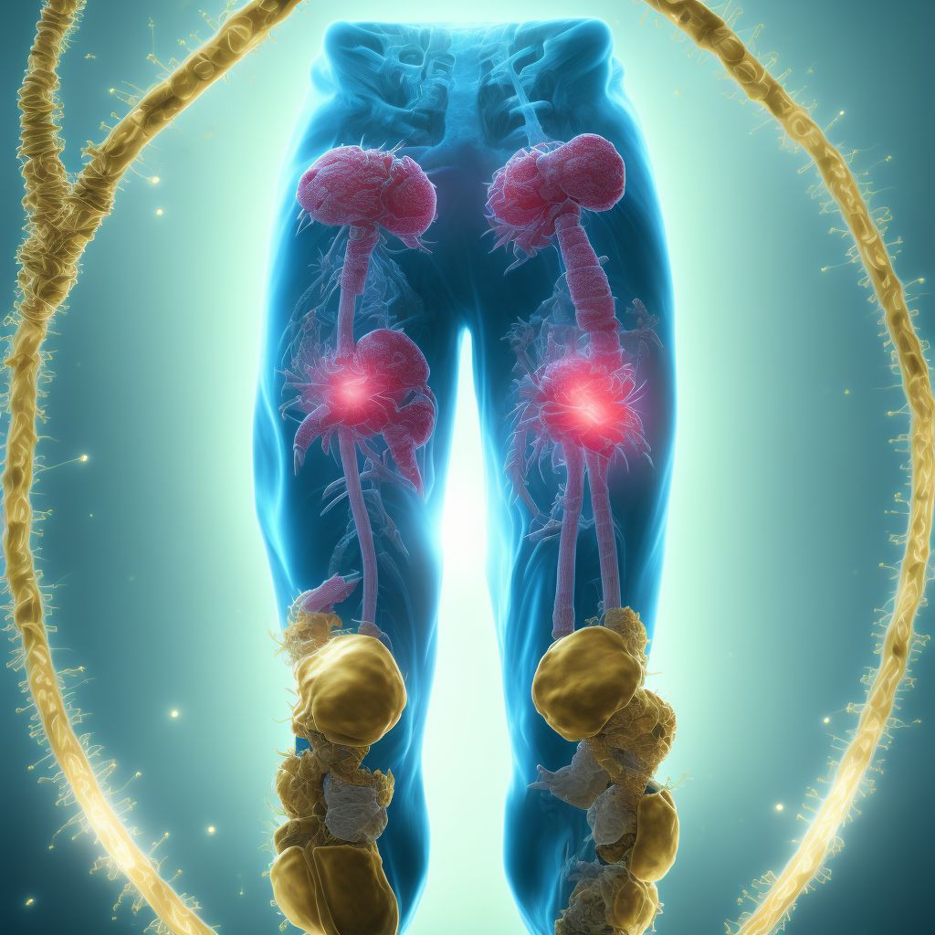 Palindromic rheumatism, right knee digital illustration