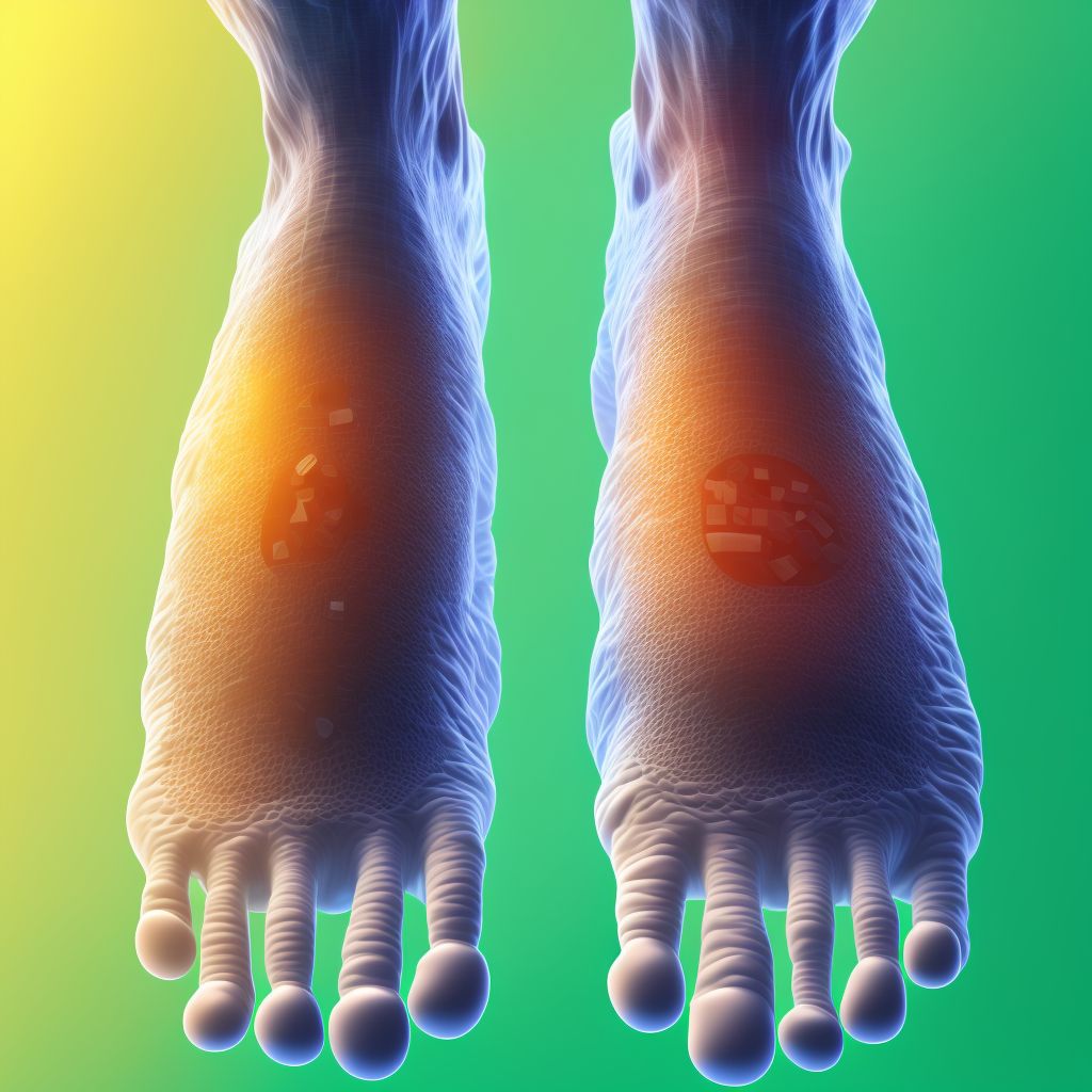 Palindromic rheumatism, right ankle and foot digital illustration