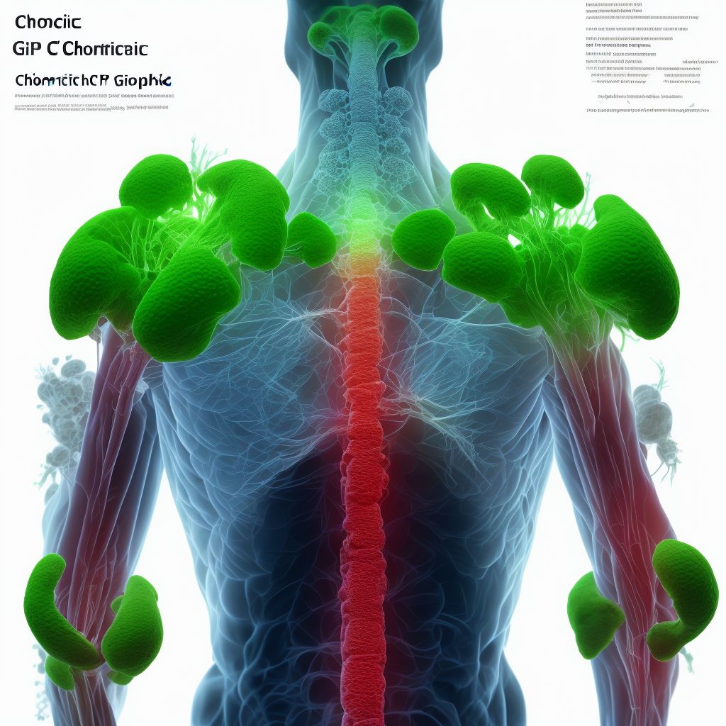 Idiopathic chronic gout, left shoulder, without tophus (tophi) digital illustration