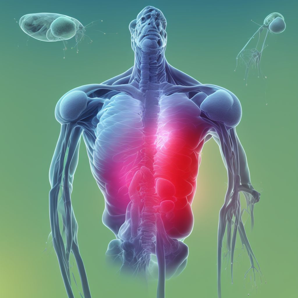 Idiopathic chronic gout, left shoulder, with tophus (tophi) digital illustration