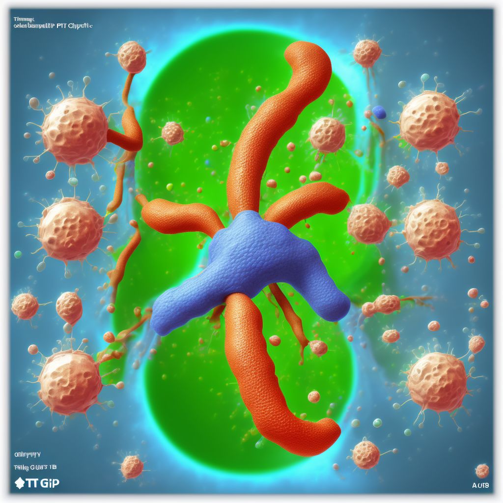 Idiopathic chronic gout, left hand, with tophus (tophi) digital illustration