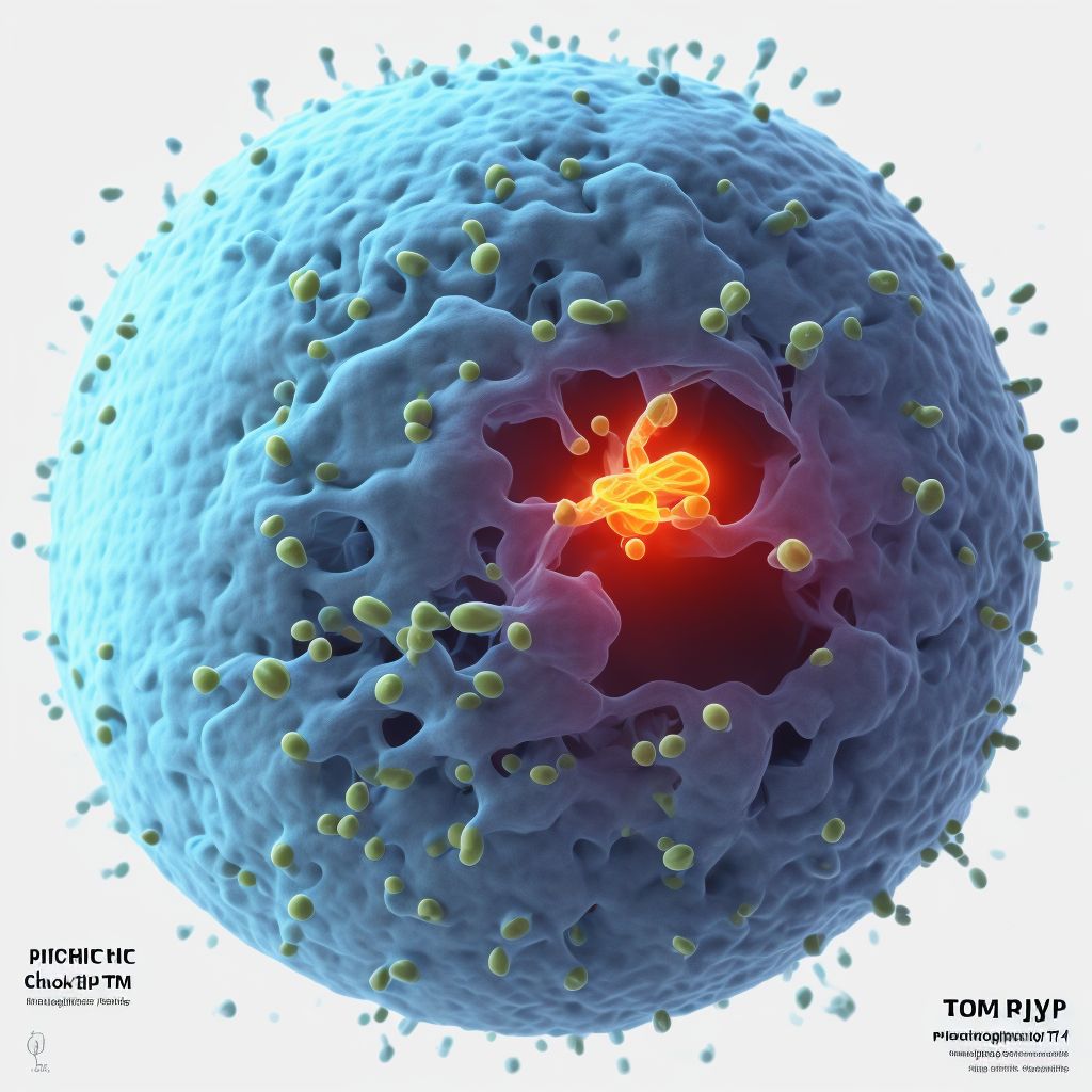 Idiopathic chronic gout, right hip, with tophus (tophi) digital illustration