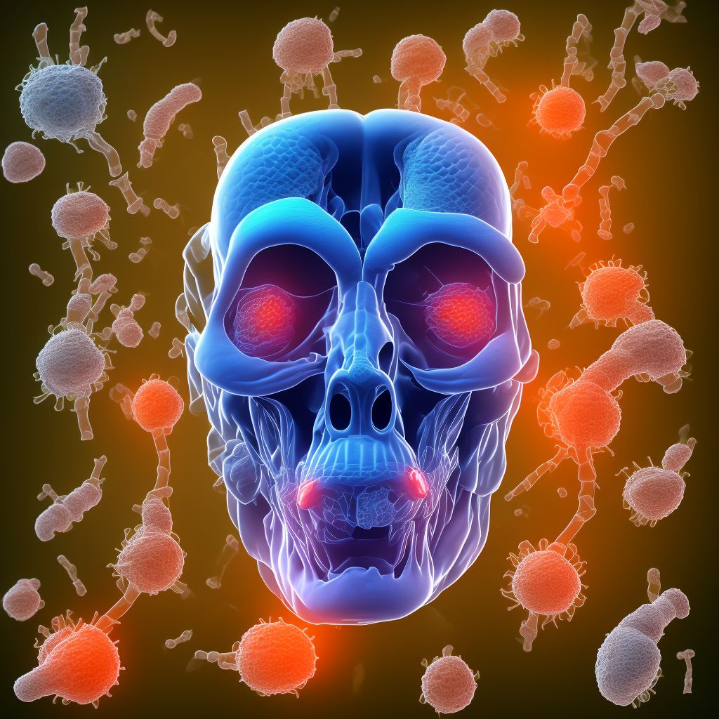 Idiopathic chronic gout, right knee, with tophus (tophi) digital illustration