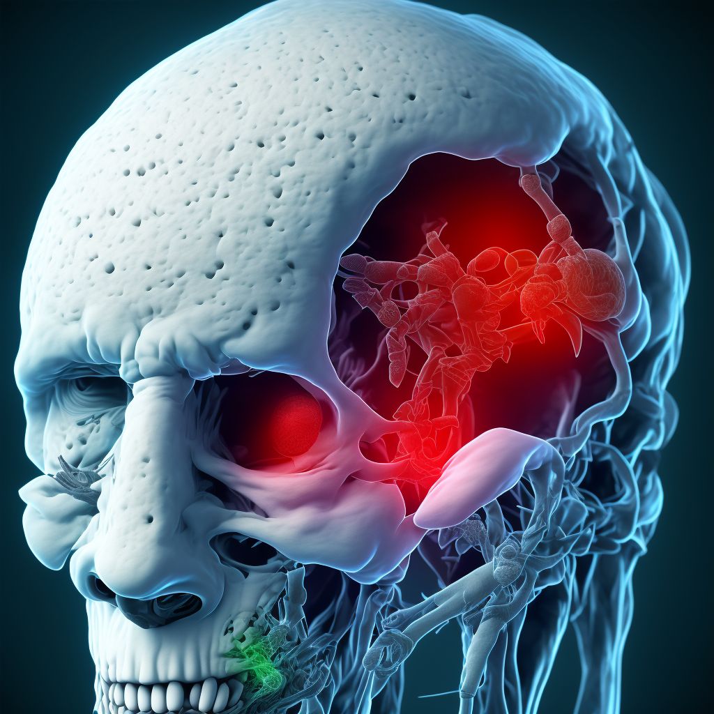 Idiopathic chronic gout, left knee, with tophus (tophi) digital illustration