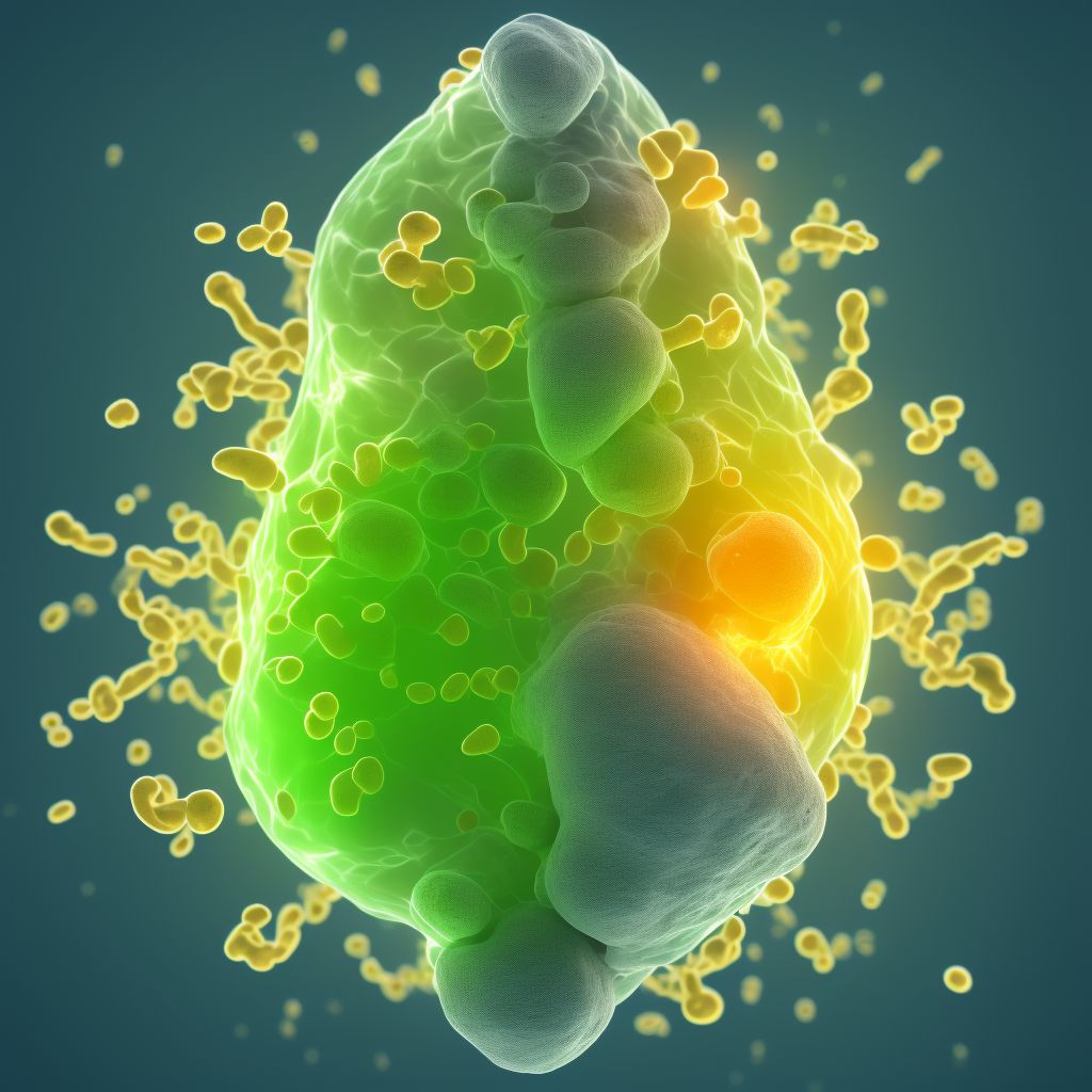 Lead-induced chronic gout, unspecified site, with tophus (tophi) digital illustration