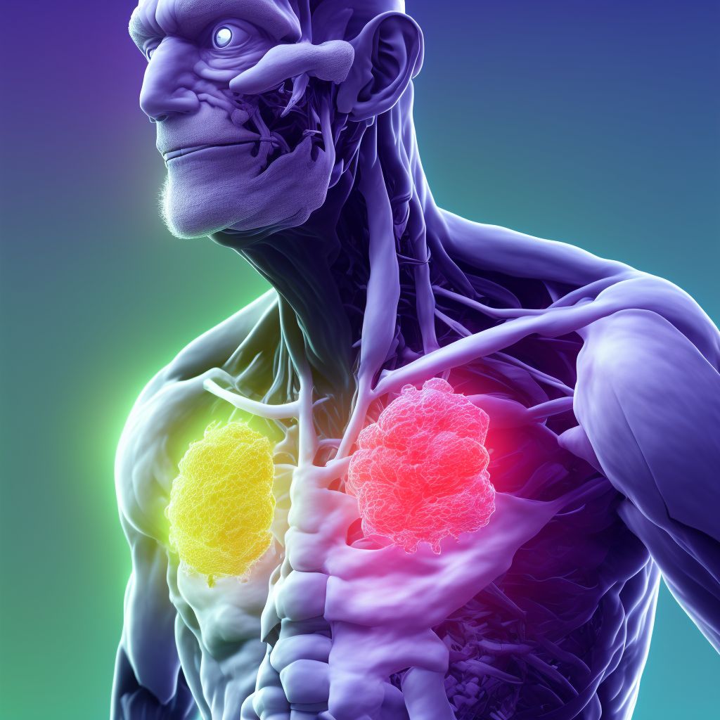 Lead-induced chronic gout, left shoulder, without tophus (tophi) digital illustration