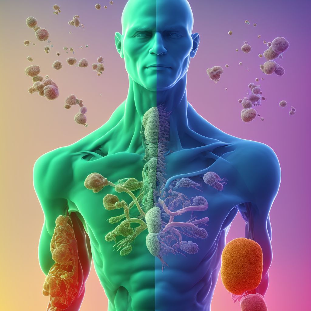 Lead-induced chronic gout, left shoulder, with tophus (tophi) digital illustration