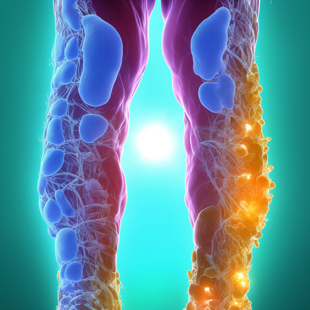 Lead-induced chronic gout, left knee, with tophus (tophi) digital illustration