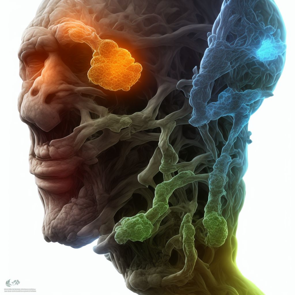 Lead-induced chronic gout, unspecified knee, without tophus (tophi) digital illustration