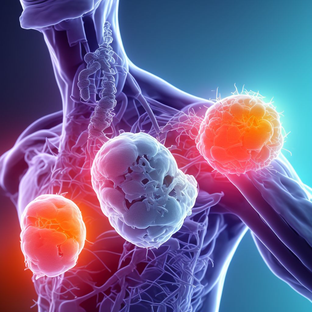 Drug-induced chronic gout, unspecified elbow, without tophus (tophi) digital illustration