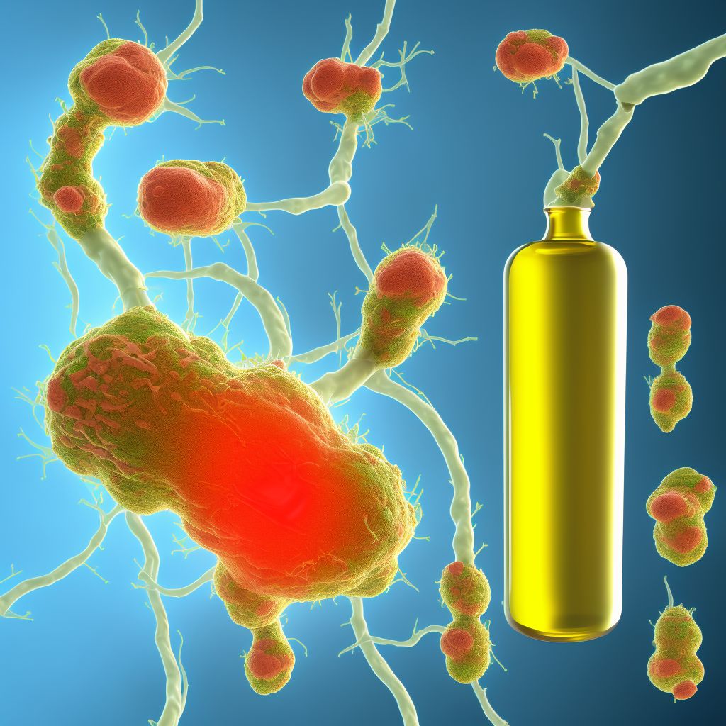 Drug-induced chronic gout, unspecified hand, with tophus (tophi) digital illustration