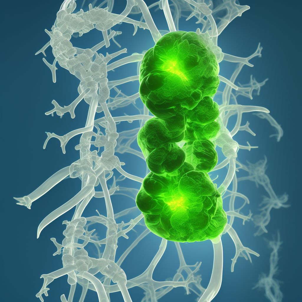 Chronic gout due to renal impairment, left shoulder, without tophus (tophi) digital illustration