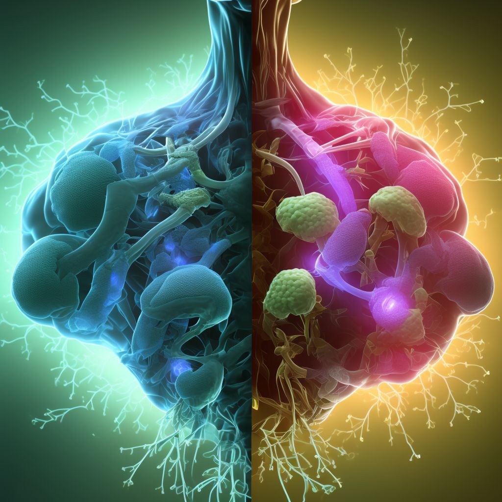 Chronic gout due to renal impairment, unspecified shoulder, with tophus (tophi) digital illustration