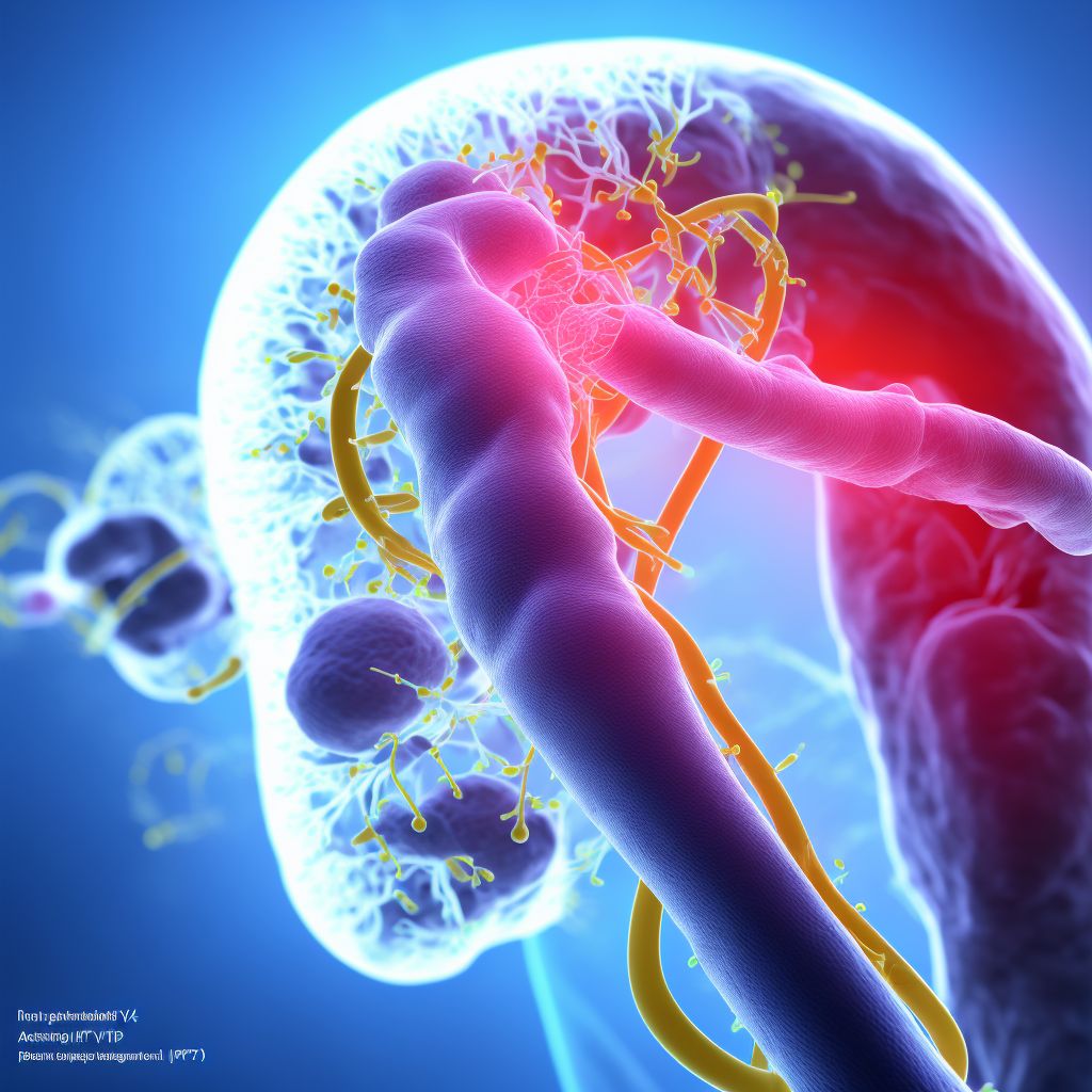 Chronic gout due to renal impairment, unspecified wrist, without tophus (tophi) digital illustration