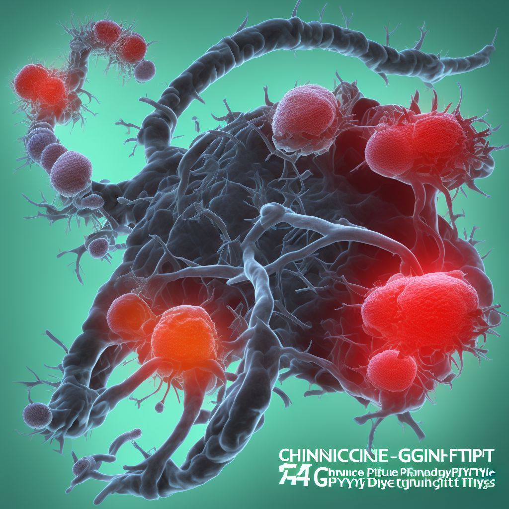 Chronic gout due to renal impairment, right hand, without tophus (tophi) digital illustration