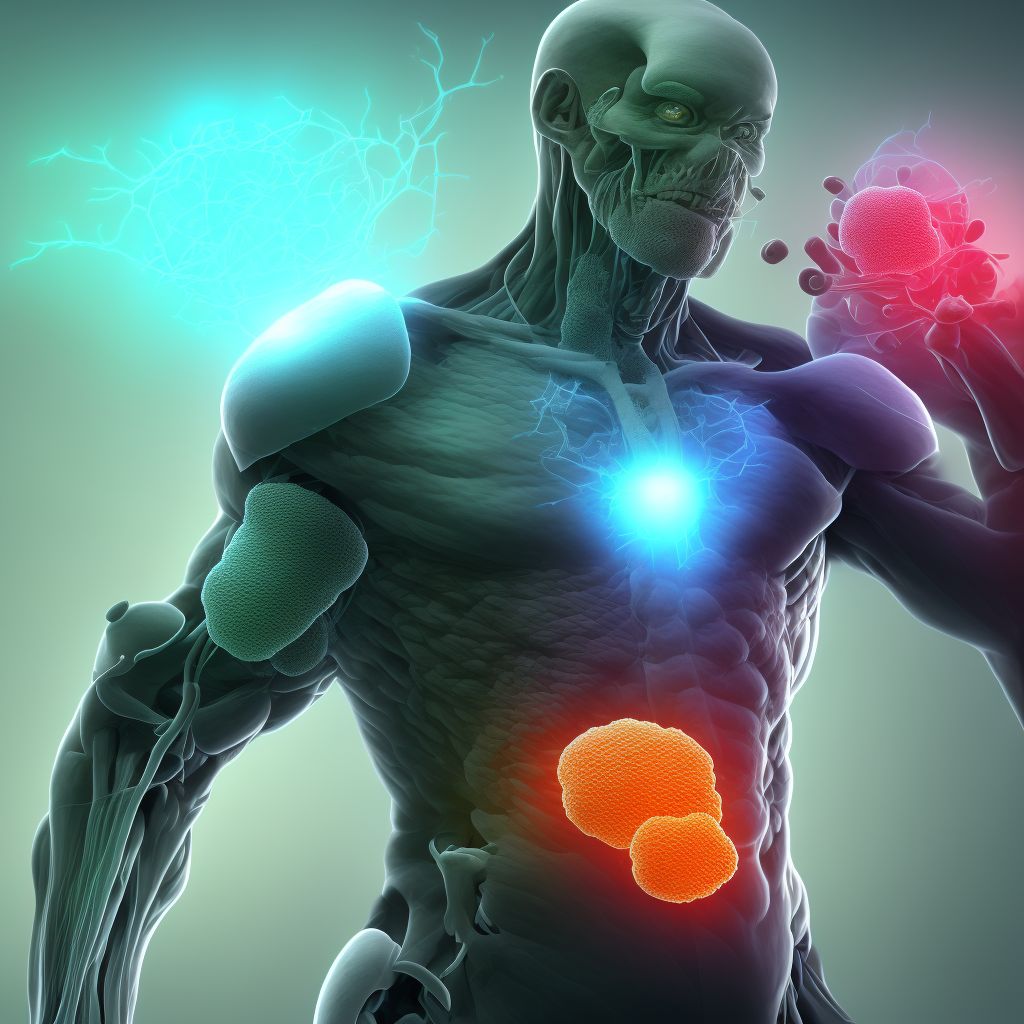 Chronic gout due to renal impairment, multiple sites, with tophus (tophi) digital illustration