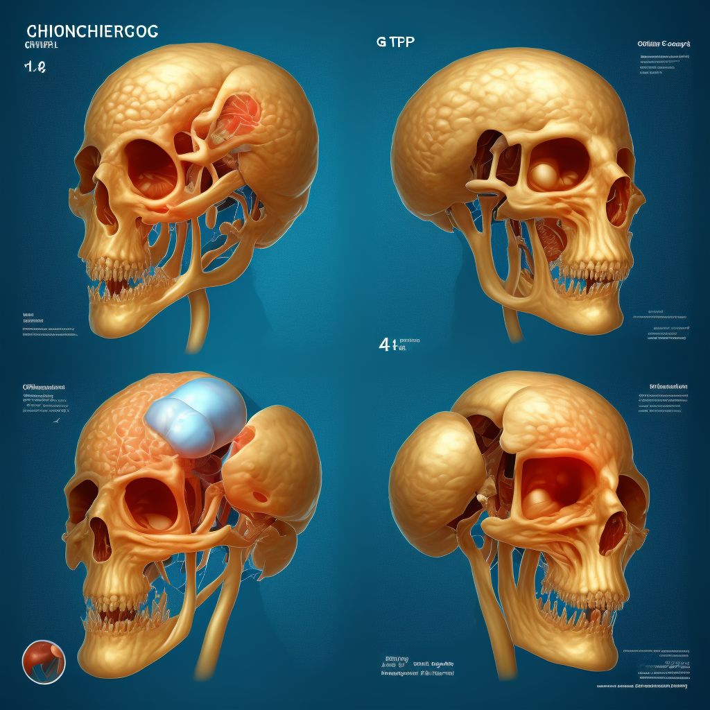 Other secondary chronic gout, right shoulder, without tophus (tophi) digital illustration