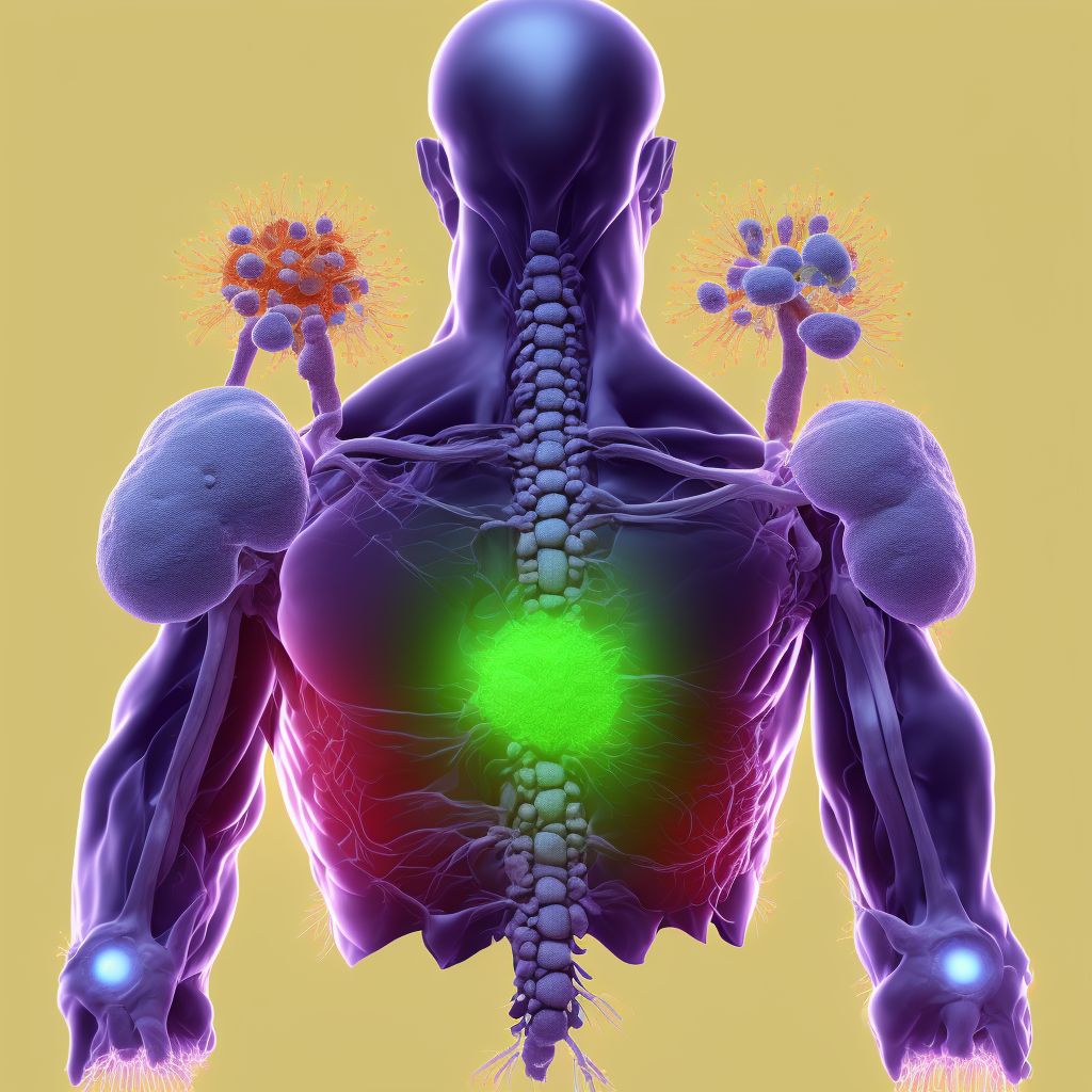 Other secondary chronic gout, unspecified shoulder, with tophus (tophi) digital illustration