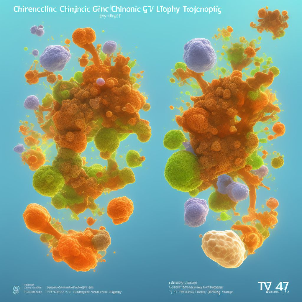 Other secondary chronic gout, left hand, with tophus (tophi) digital illustration