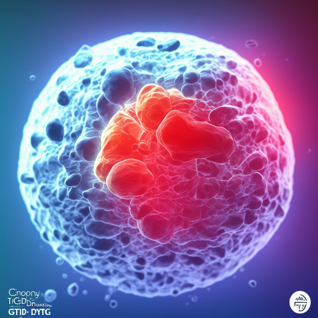 Other secondary chronic gout, left knee, with tophus (tophi) digital illustration