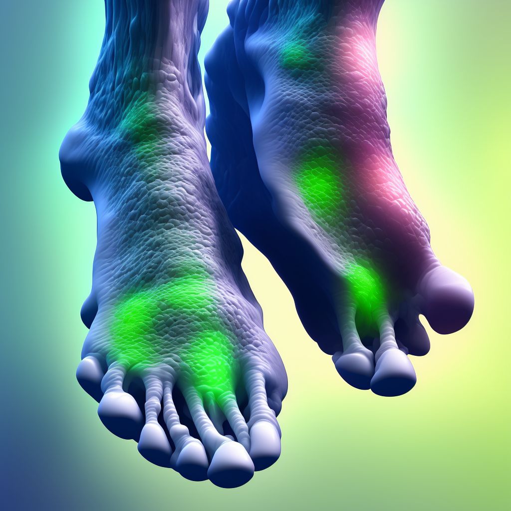 Hallux valgus (acquired), unspecified foot digital illustration