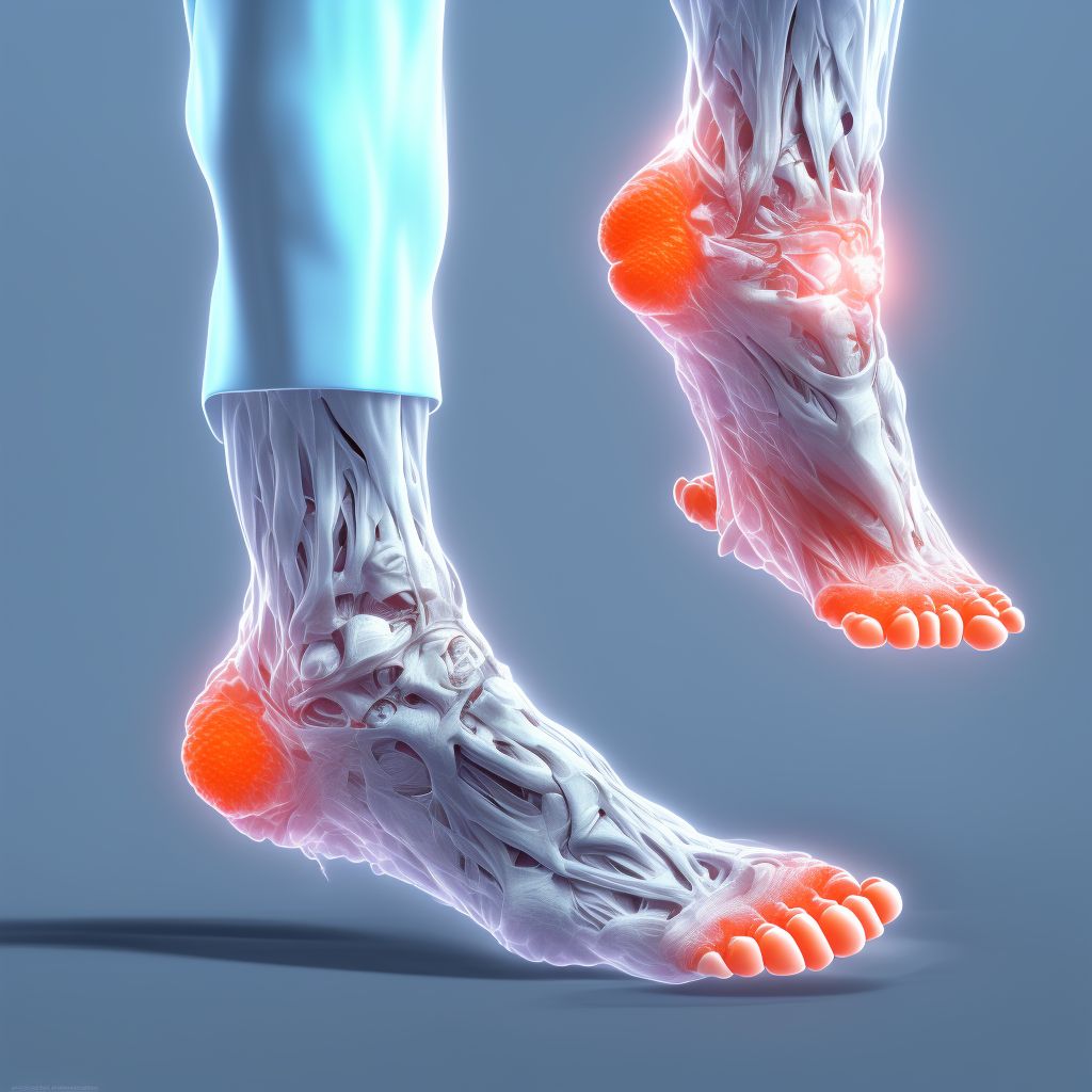 Flexion deformity, left ankle and toes digital illustration