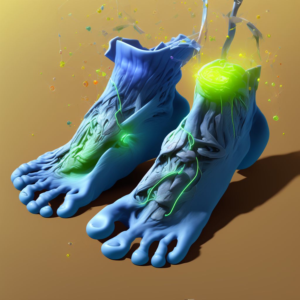 Flexion deformity, unspecified ankle and toes digital illustration