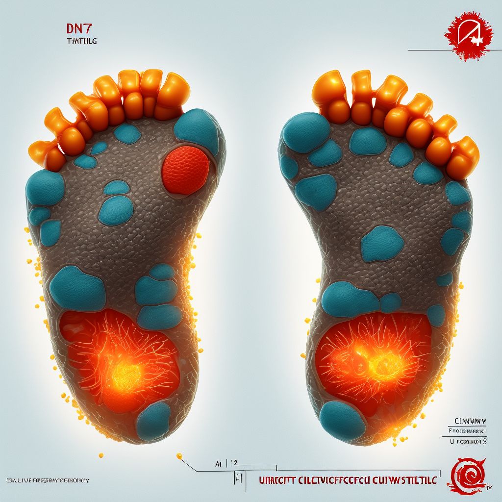 Acquired clawfoot, unspecified foot digital illustration