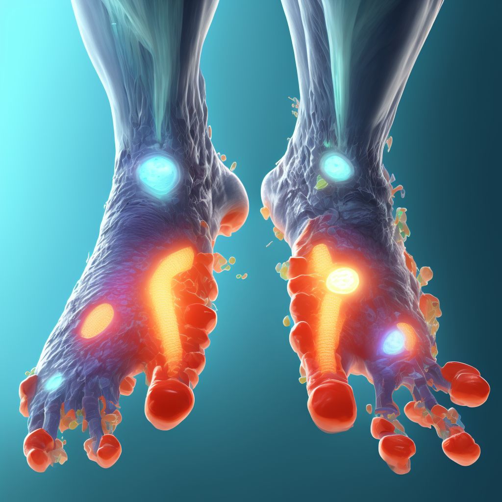 Other acquired deformities of right foot digital illustration