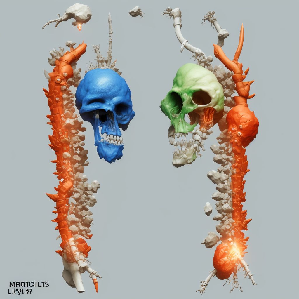 Unequal limb length (acquired), left femur digital illustration