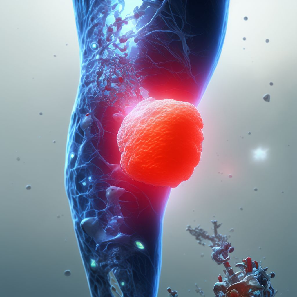 Other disorders of patella, left knee digital illustration