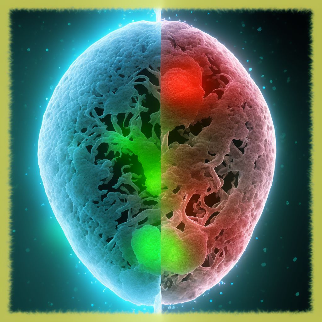 Derangement of unspecified meniscus due to old tear or injury, left knee digital illustration