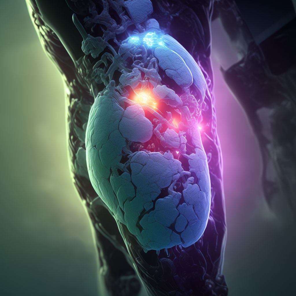 Chronic instability of knee, right knee digital illustration