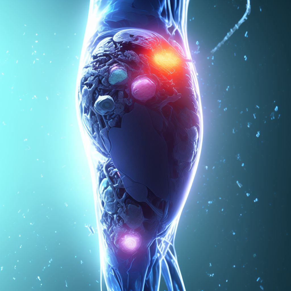 Chronic instability of knee, left knee digital illustration