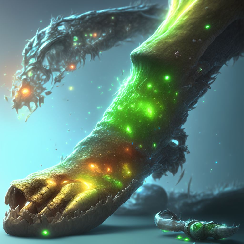 Ankylosis, left ankle digital illustration