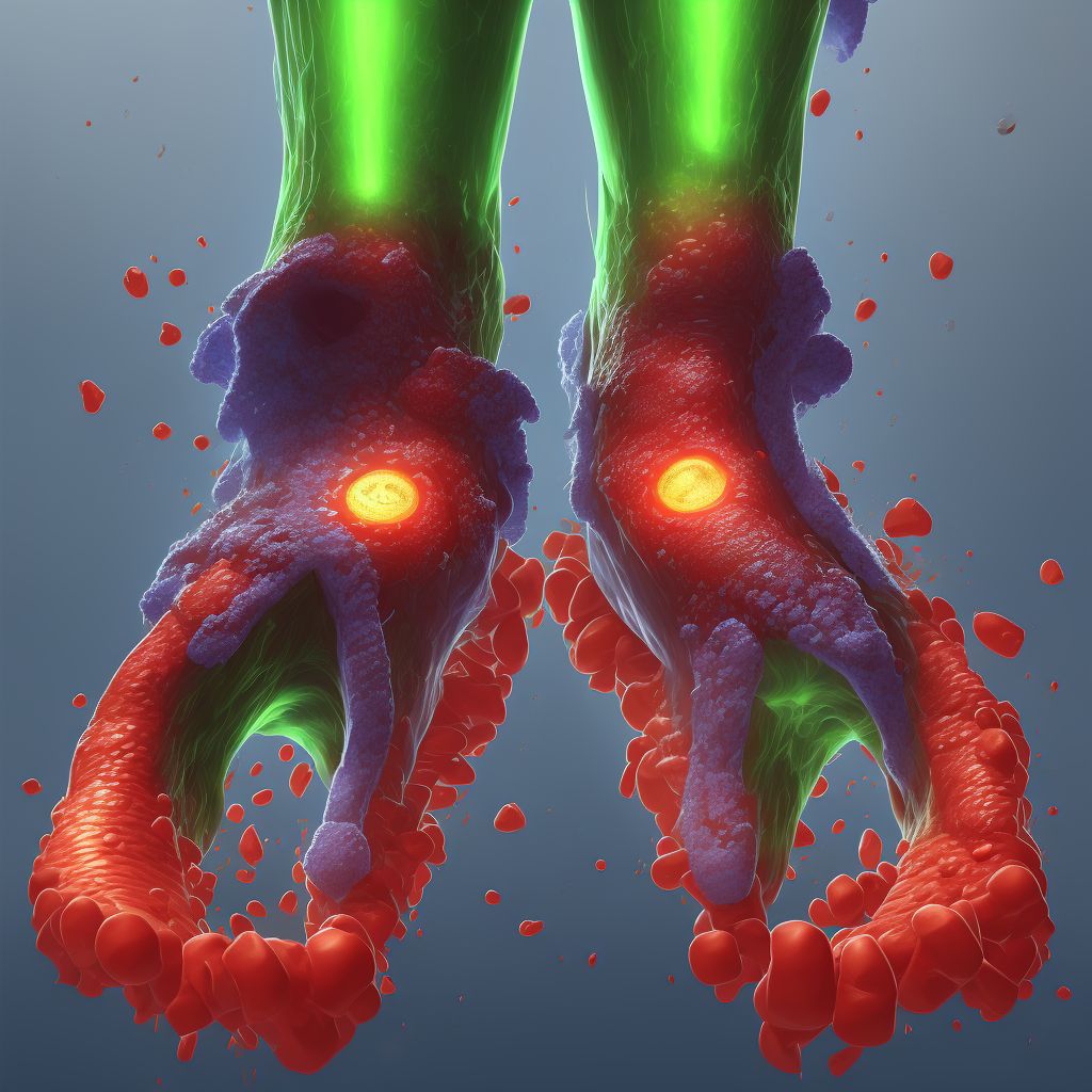 Hemarthrosis, right ankle digital illustration