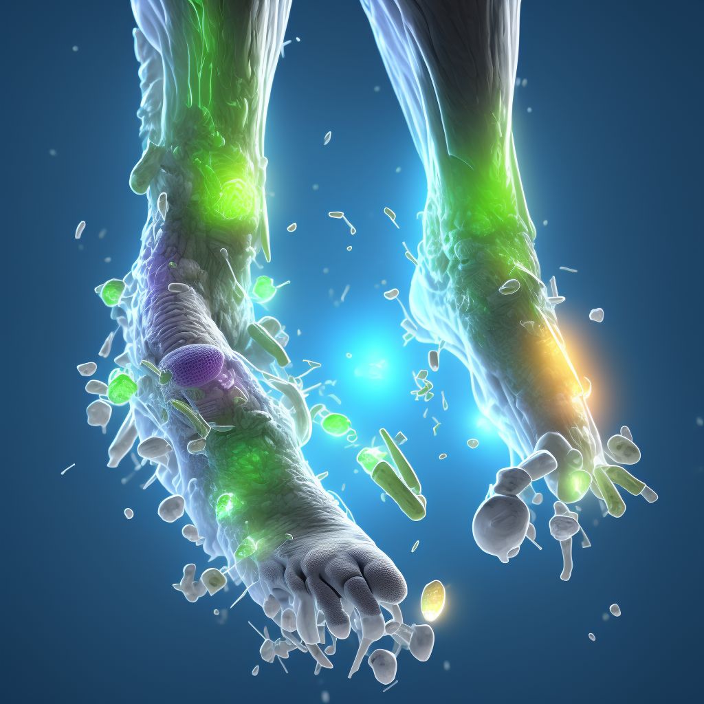 Flail joint, left ankle and foot digital illustration