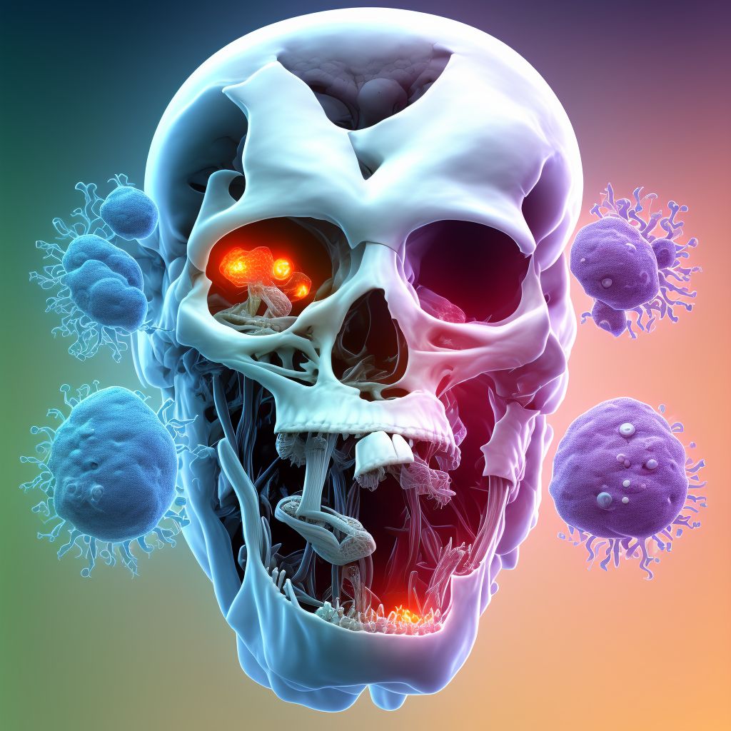 Adhesions and ankylosis of left temporomandibular joint digital illustration