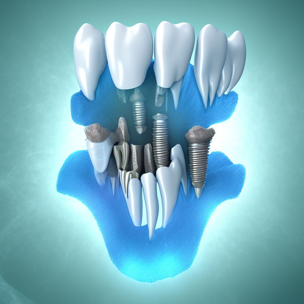 Post-osseointegration mechanical failure of dental implant digital illustration