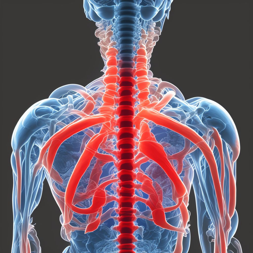 Postural kyphosis, cervicothoracic region digital illustration