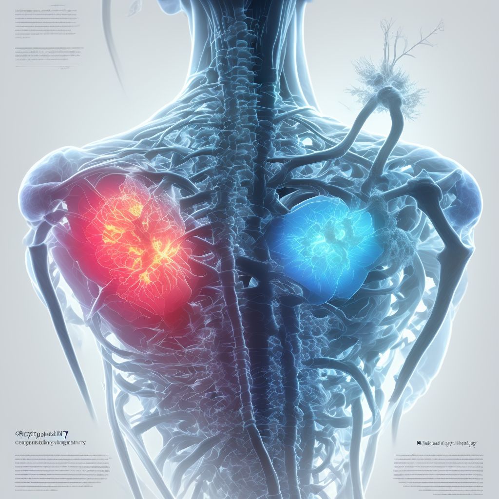 Other secondary kyphosis, thoracolumbar region digital illustration