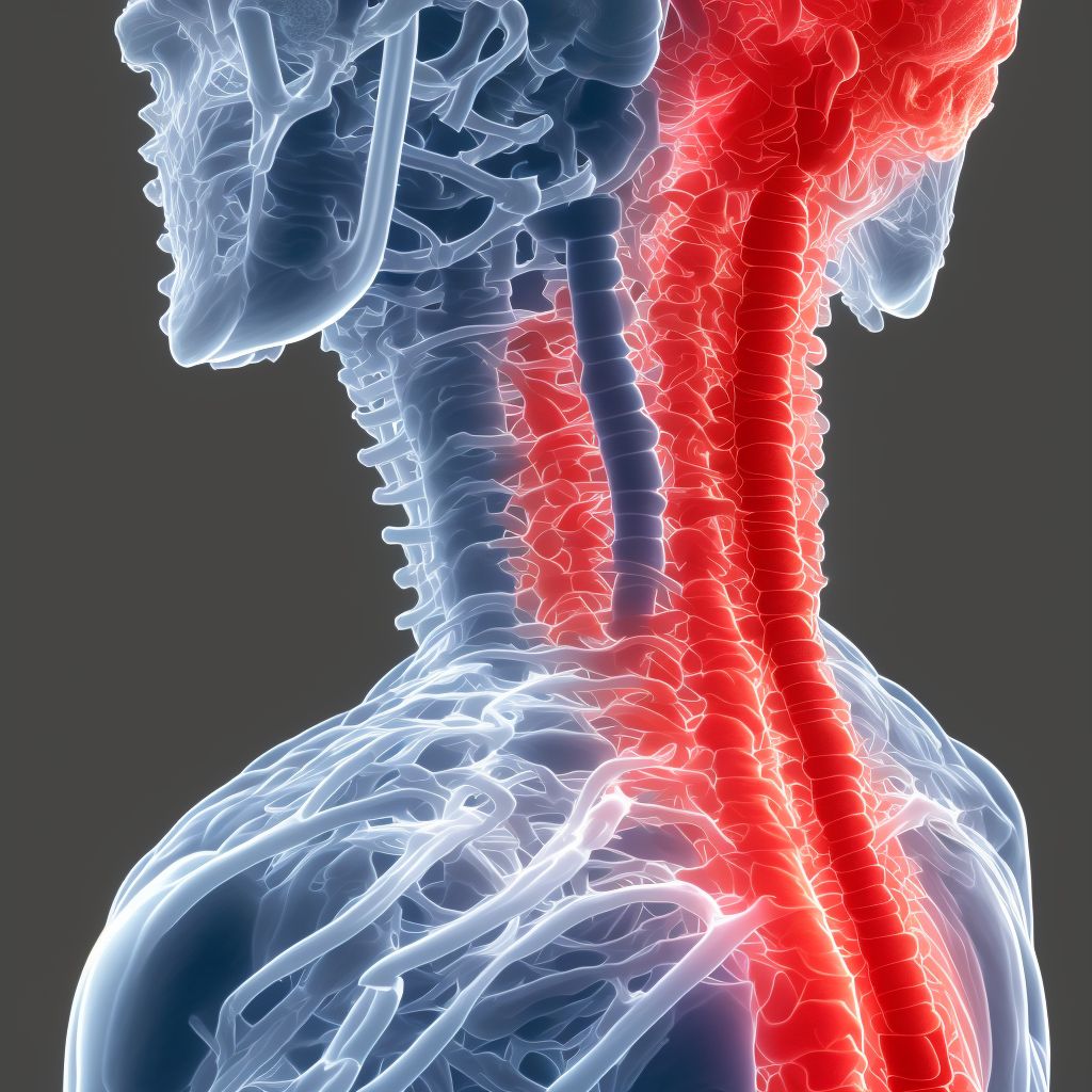 Unspecified kyphosis, cervical region digital illustration