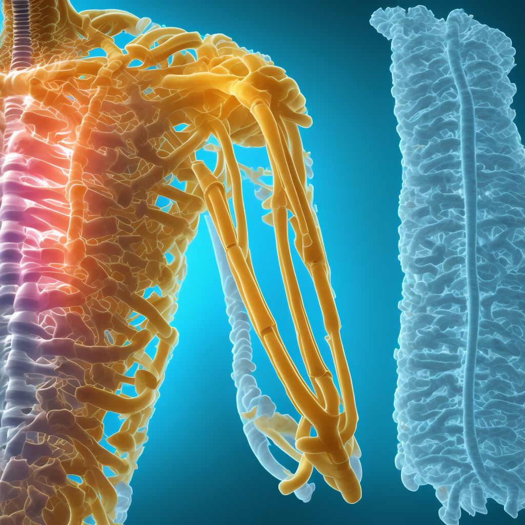 Unspecified kyphosis, cervicothoracic region digital illustration