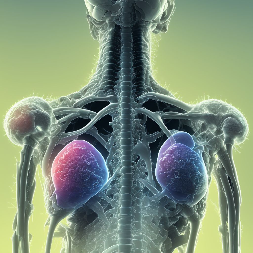 Other kyphosis, cervical region digital illustration