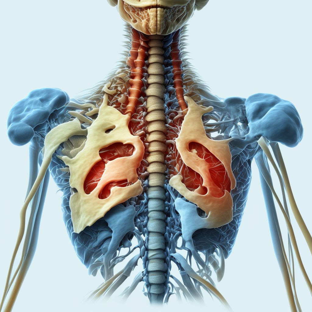 Other kyphosis, cervicothoracic region digital illustration