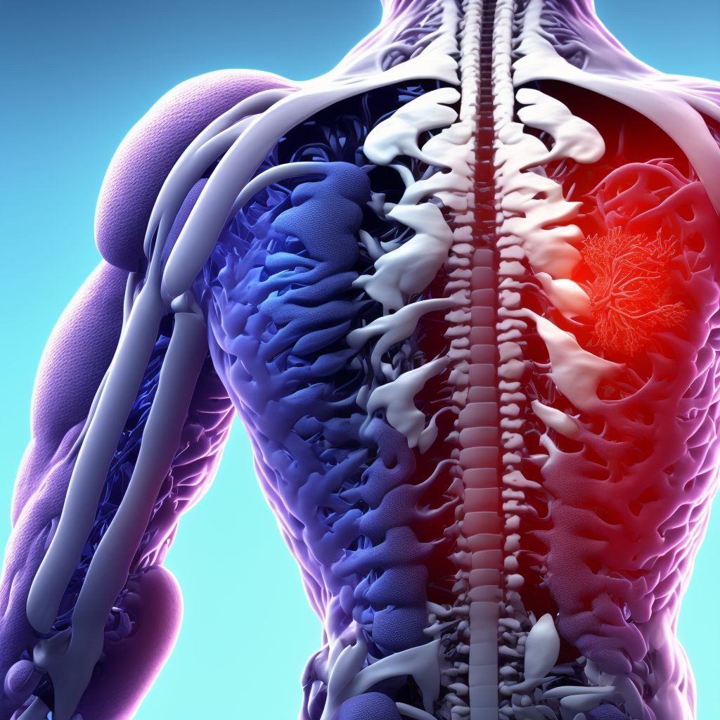 Flatback syndrome, lumbar region digital illustration