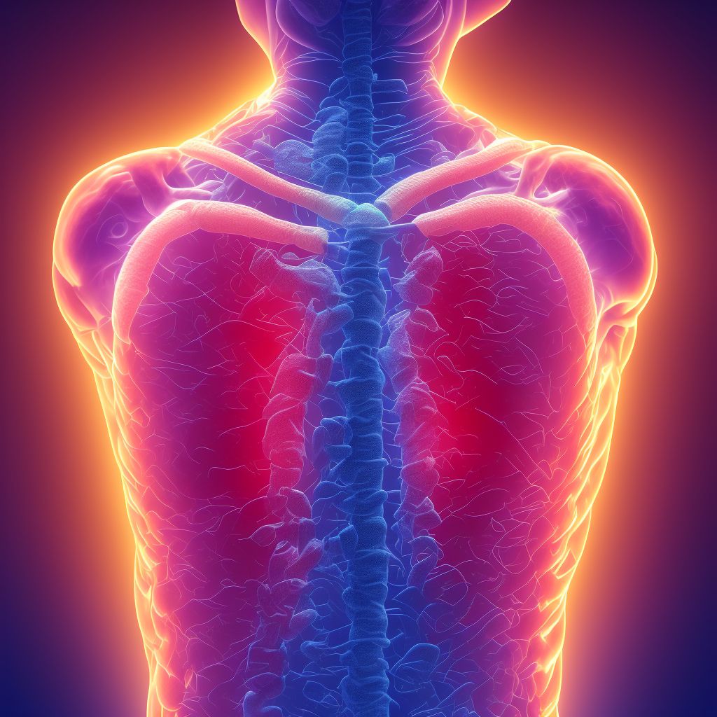 Juvenile idiopathic scoliosis, cervical region digital illustration