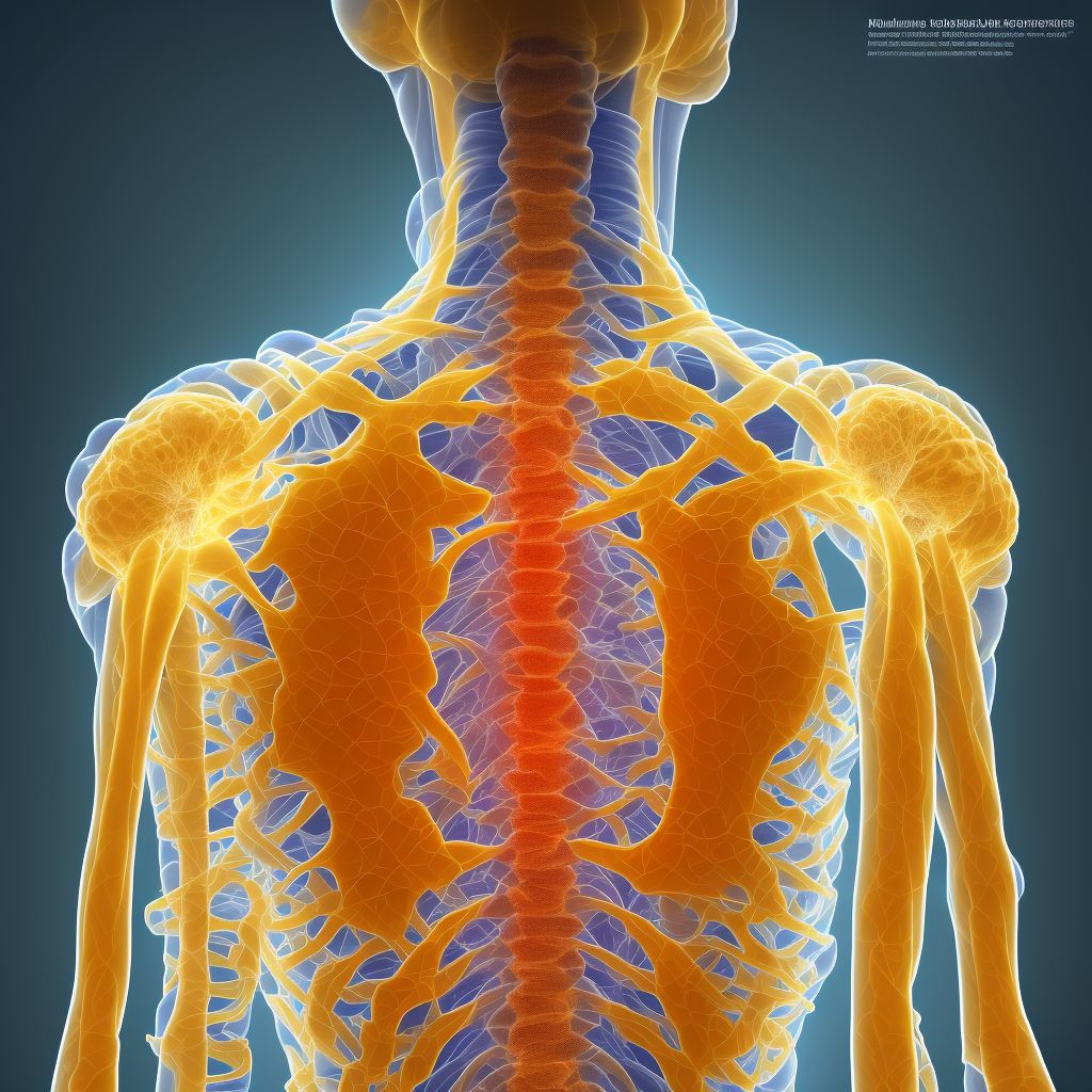 Adolescent idiopathic scoliosis, cervical region digital illustration